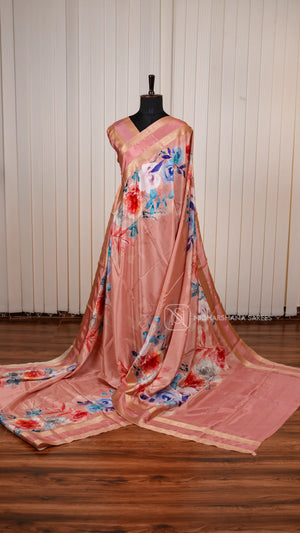 Pure Mysore Crepe Silk Saree With Rich Printed Concept