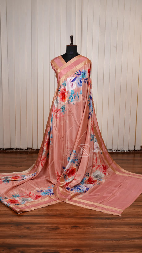 Pure Mysore Crepe Silk Saree With Rich Printed Concept