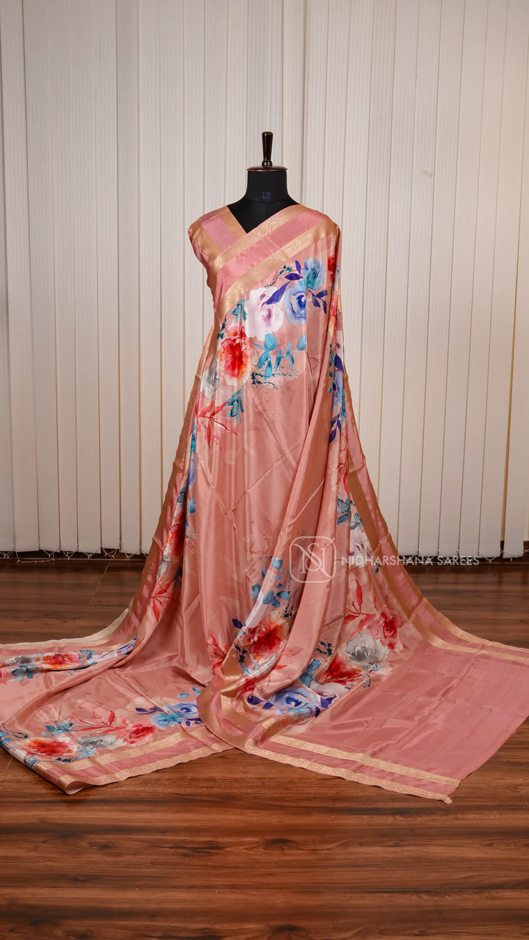 Pure Mysore Crepe Silk Saree With Rich Printed Concept