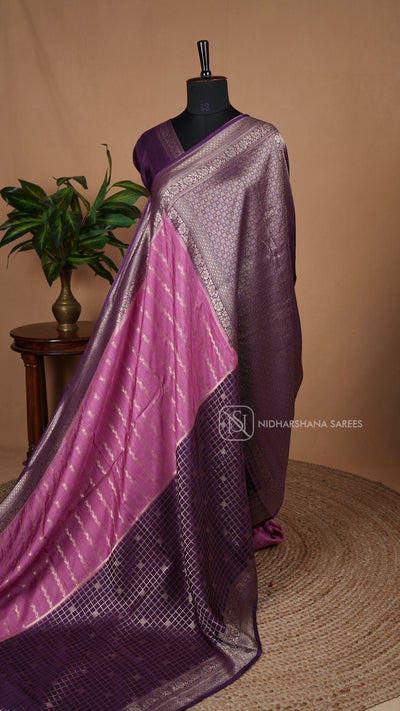 Premium Dola Silk With Silver Zari Concept