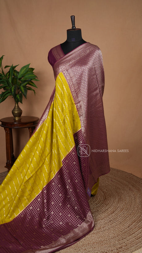 Premium Dola Silk With Silver Zari Concept