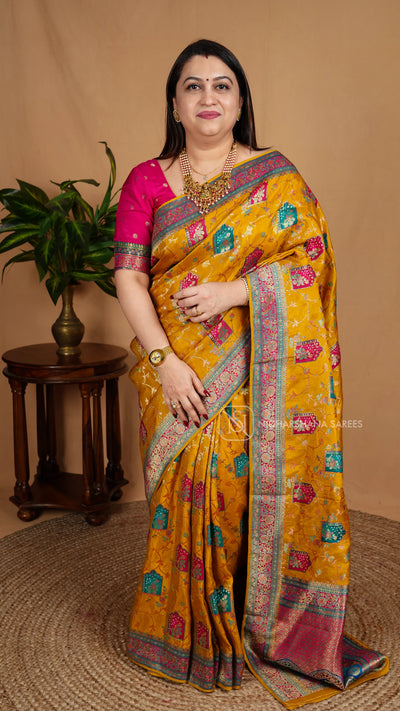 Russian Dola With Floral Zari Weaving Concept