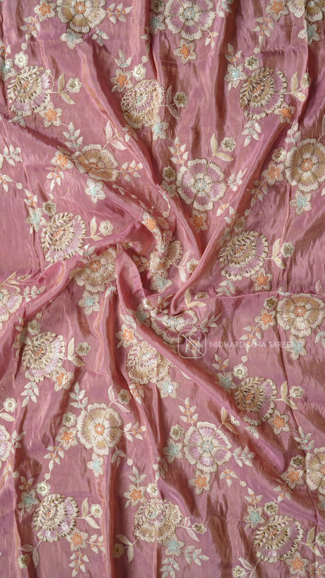 Viscose Blouse Material With Thread Embroidery
