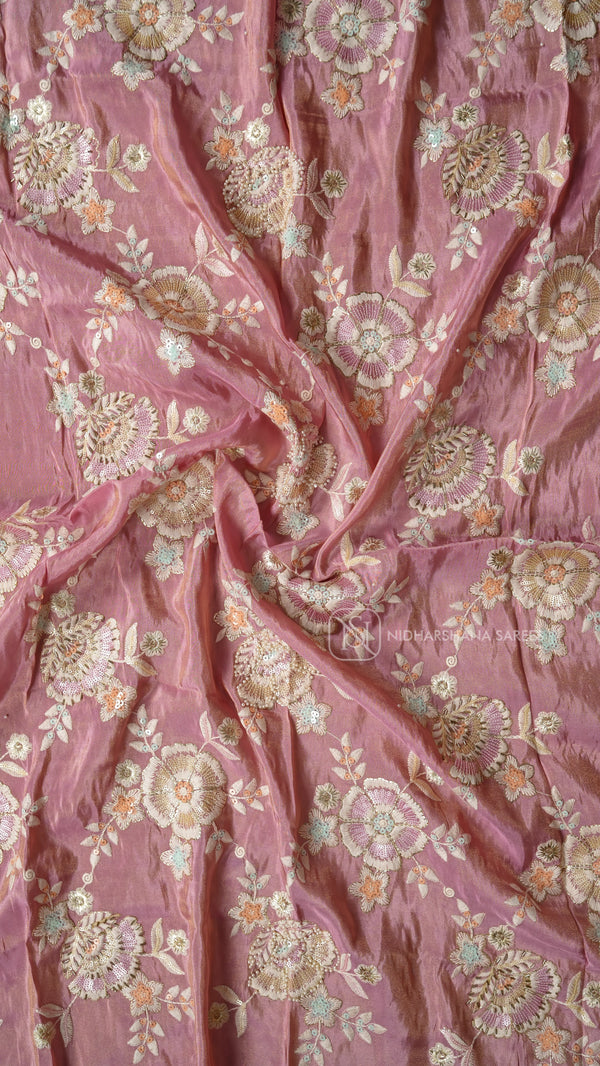 Viscose Blouse Material With Thread Embroidery