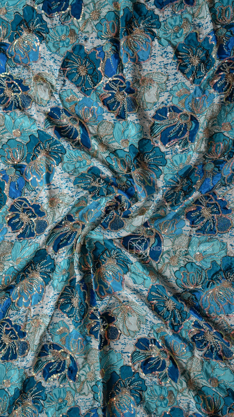 Viscose Blouse Material With Sequin Work