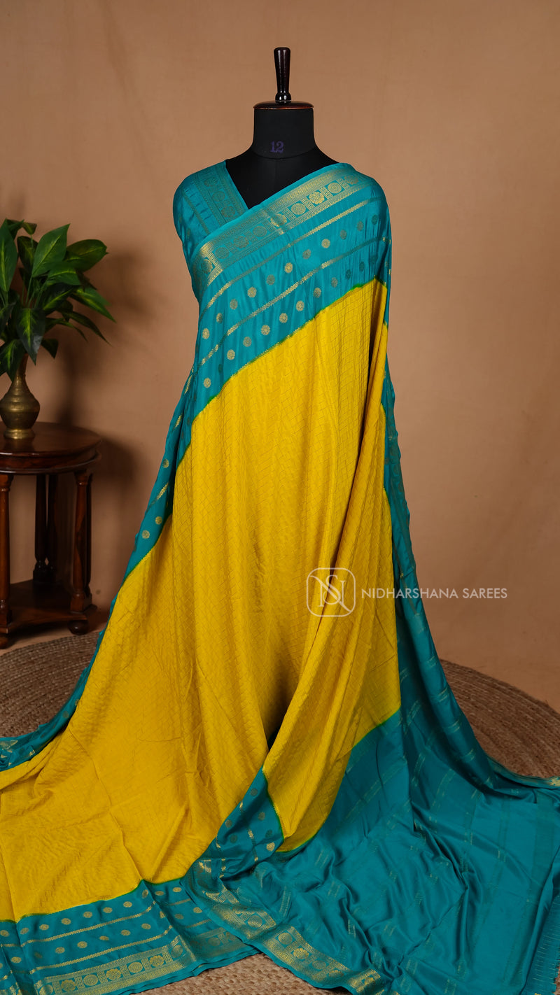 Semi Mysore Crepe With Zari Lines