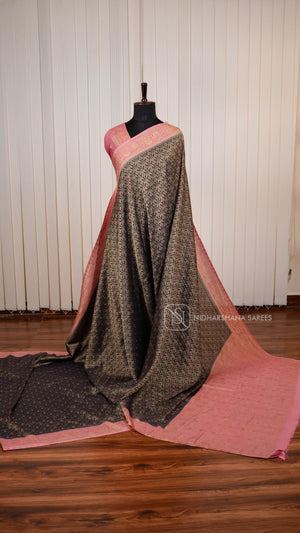 Georgette Crepe Silk Saree With Meena Work And Elegant Border Concept