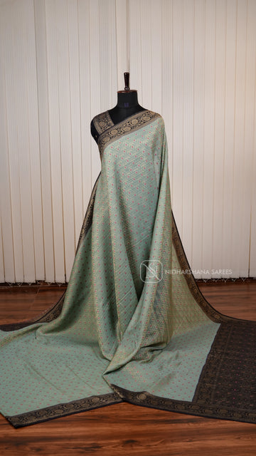 Georgette Crepe Silk Saree With Meena Work And Elegant Border Concept