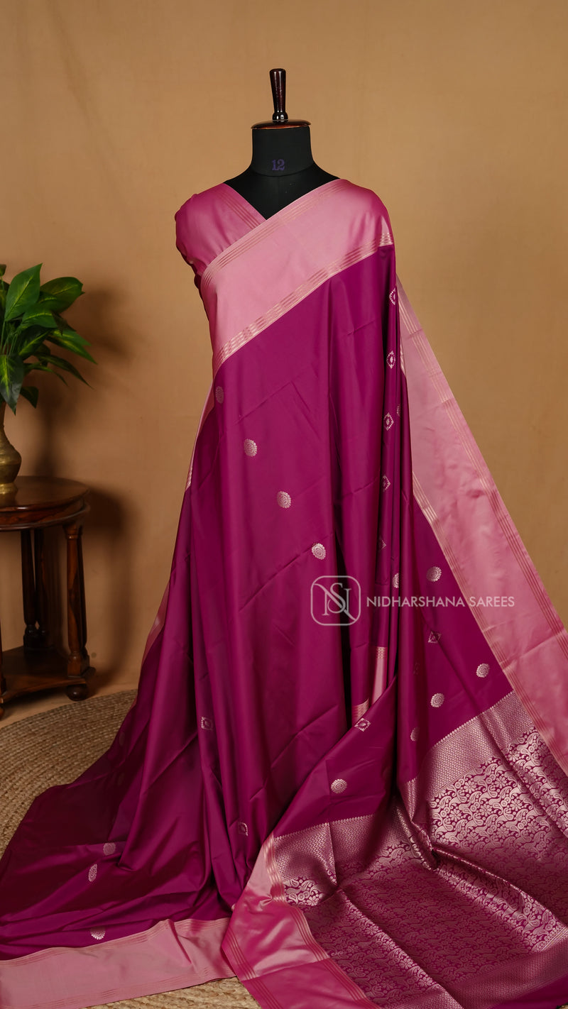 Semi Kanchipuram Soft Silk With Gap Style Border