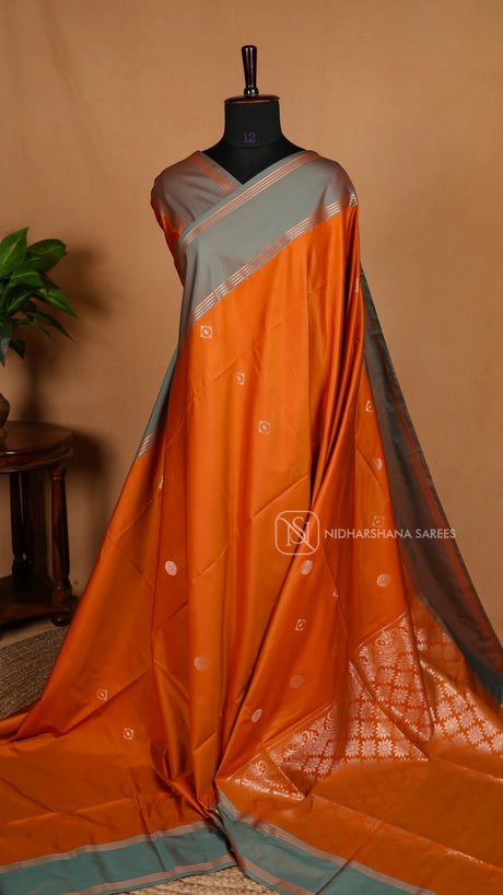 Semi Kanchipuram Soft Silk With Gap Style Border