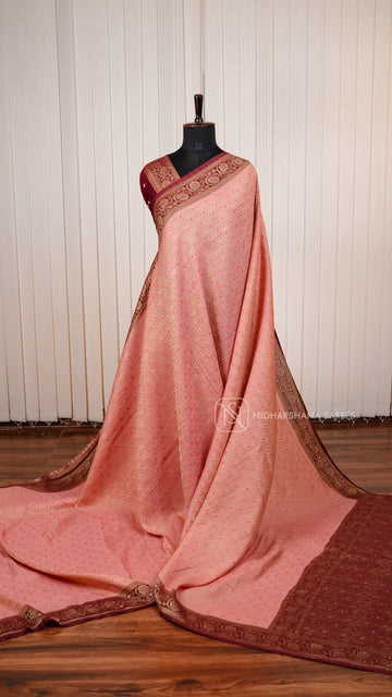 Georgette Crepe Silk Saree With Meena Work And Elegant Border Concept
