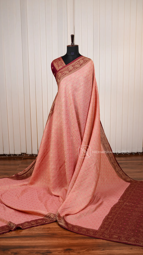 Georgette Crepe Silk Saree With Meena Work And Elegant Border Concept