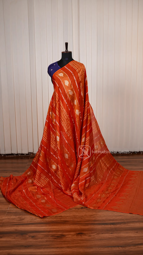 Pure Viscose Crepe Silk Saree With Grand Zari Concept