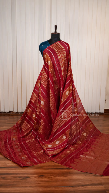 Pure Viscose Crepe Silk Saree With Grand Zari Concept