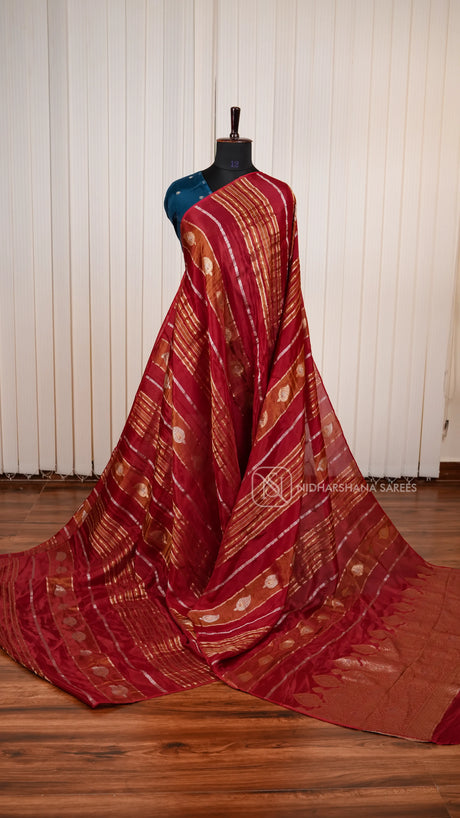 Pure Viscose Crepe Silk Saree With Grand Zari Concept