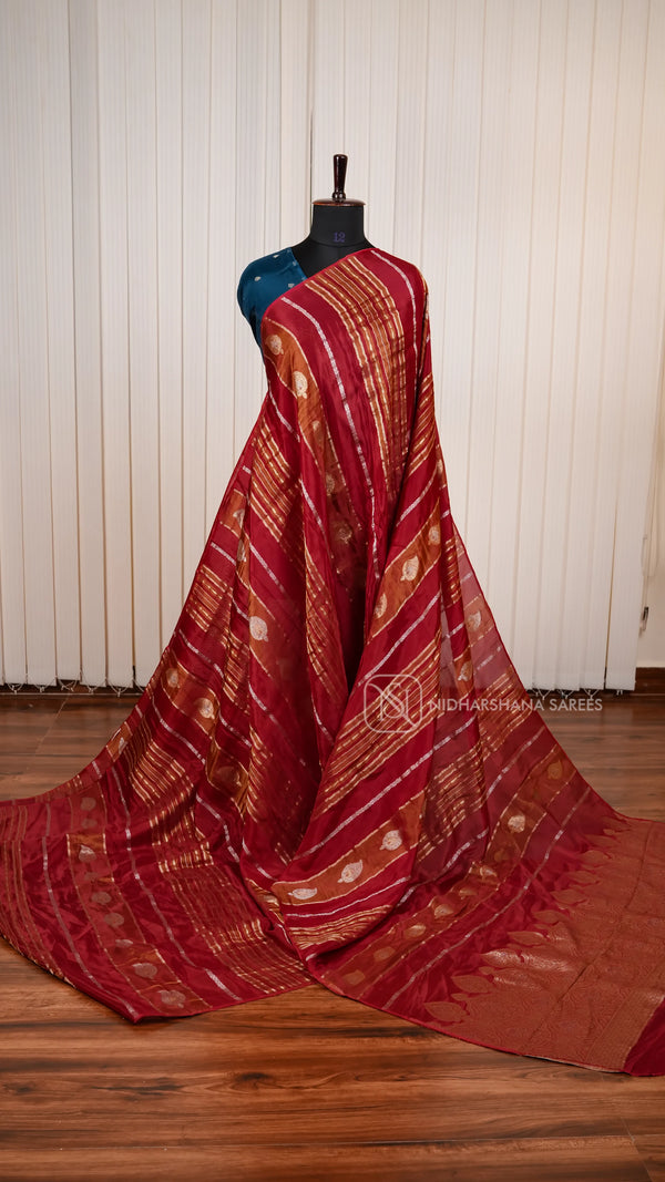 Viscose Crepe Silk Saree With Grand Zari Concept
