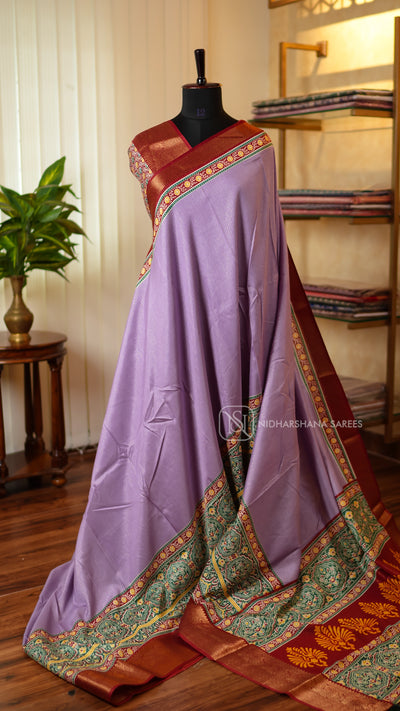 Premium Dola With Zari And Ajark Style Border