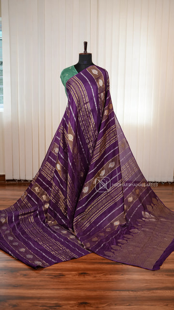 Pure Viscose Crepe Silk Saree With Grand Zari Concept
