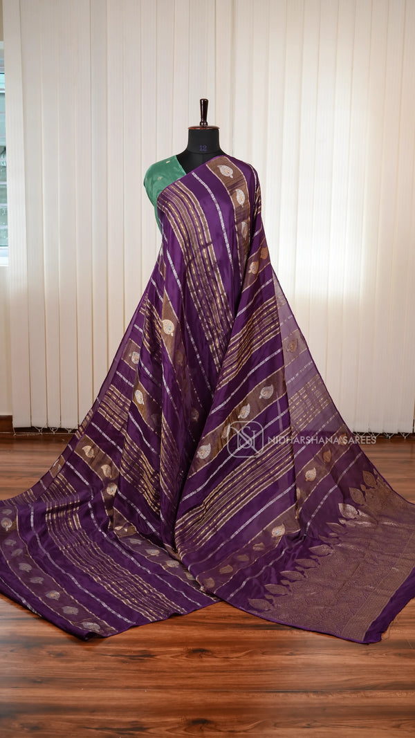 Viscose Crepe Silk Saree With Grand Zari Concept