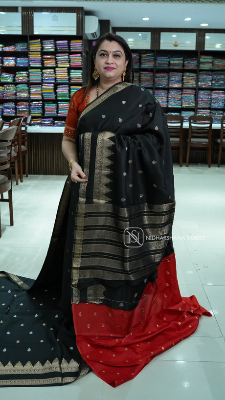 Viscose Silk With Zari Butta And Temple Weaving Border
