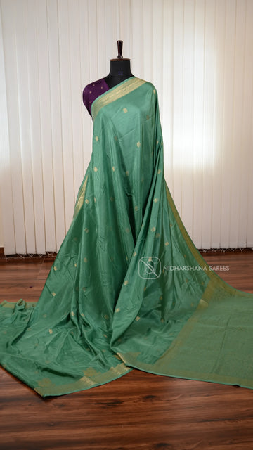 Pure Viscose Saree With Matte Zari Butta And Annam Motif Skirting Border