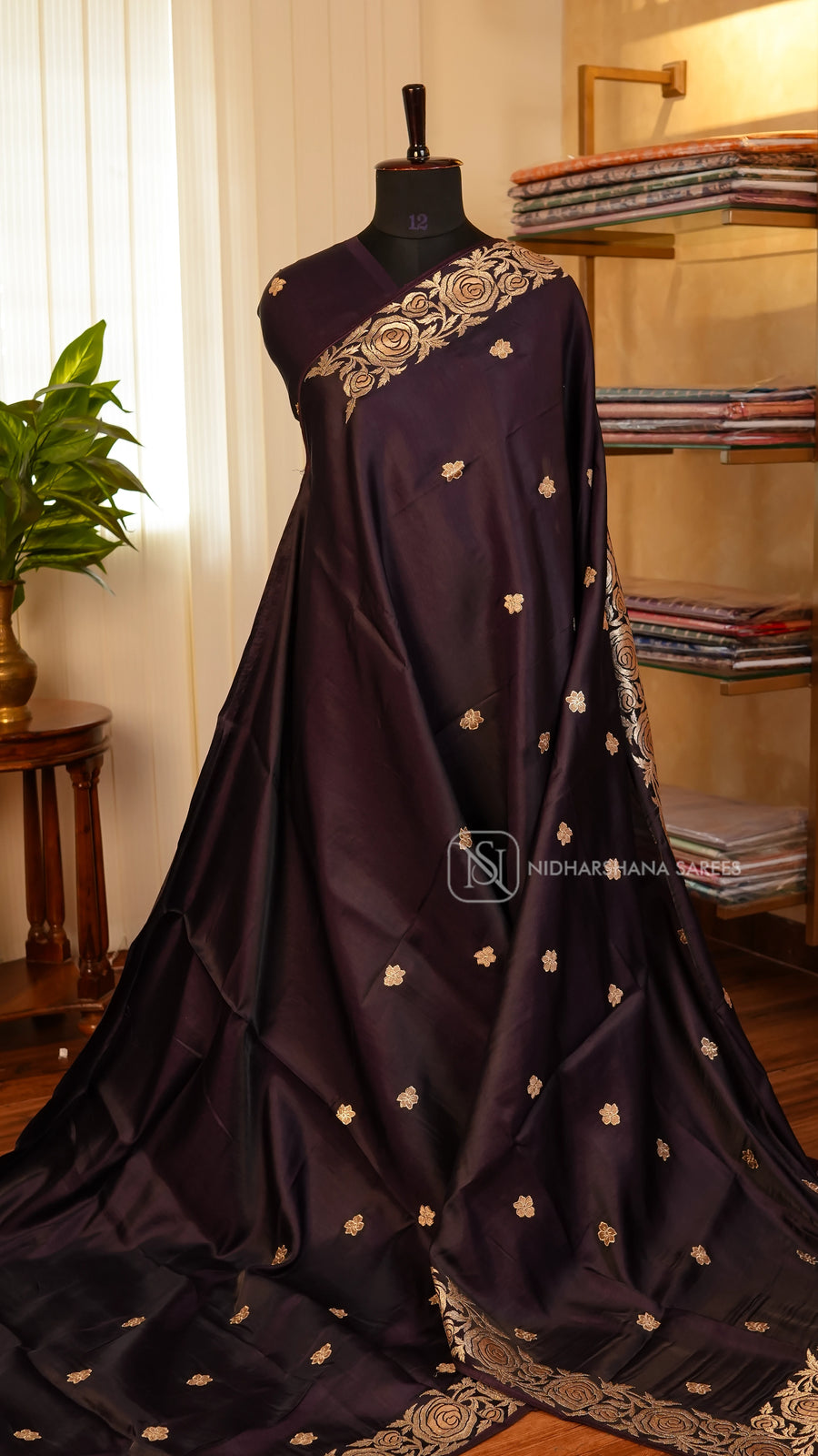 Semi Raw Silk With Embroidery Butta And Border Concept