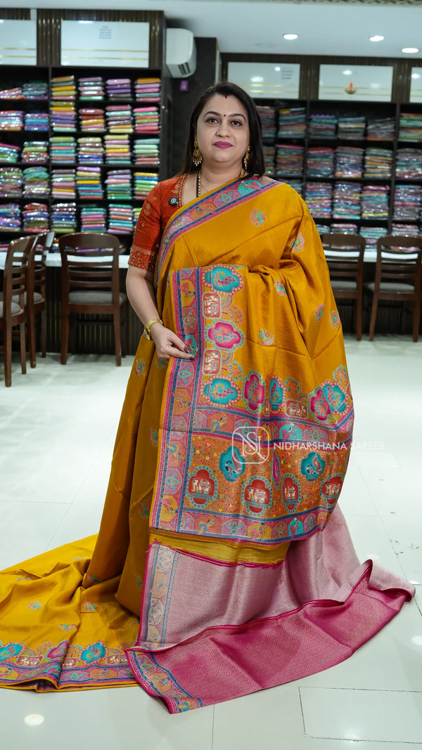 Russian Dola With Peacock Weaving Concept