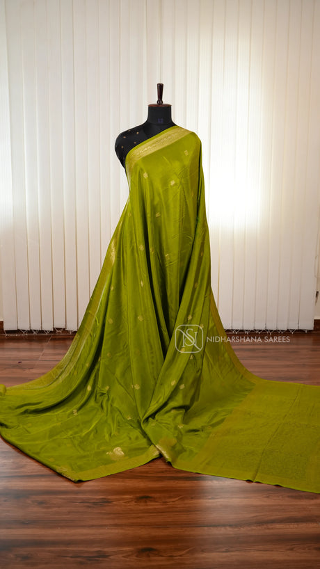 Pure Viscose Saree With Matte Zari Butta And Annam Motif Skirting Border
