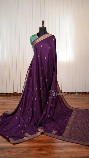 Pure Viscose Saree With Matte Zari Butta And Annam Motif Skirting Border