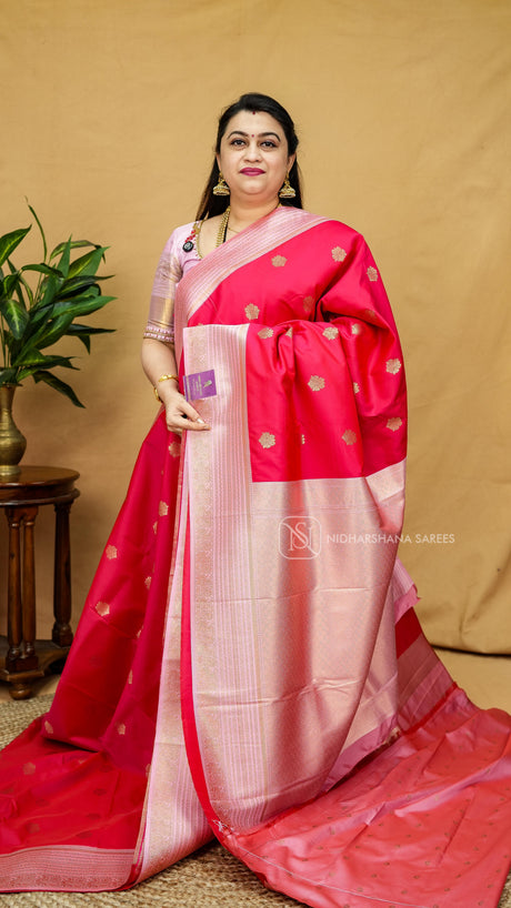 Semi Kanchipuram Silk With Zari Butta