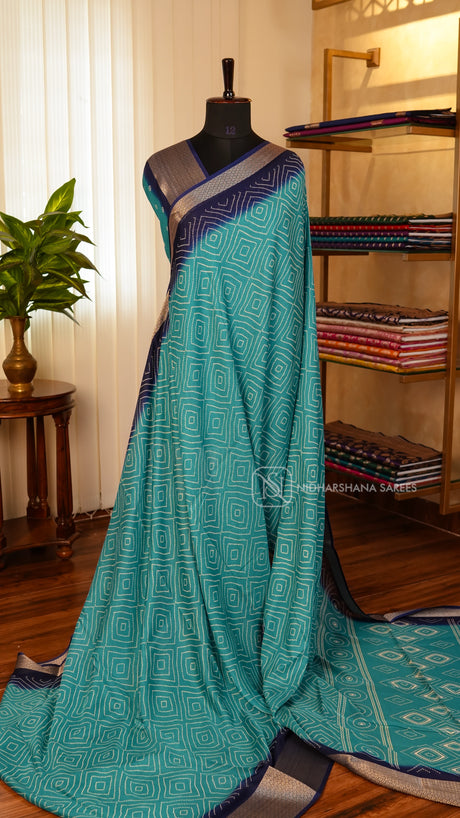Muslin Georgette With Digital Print And Zari Border