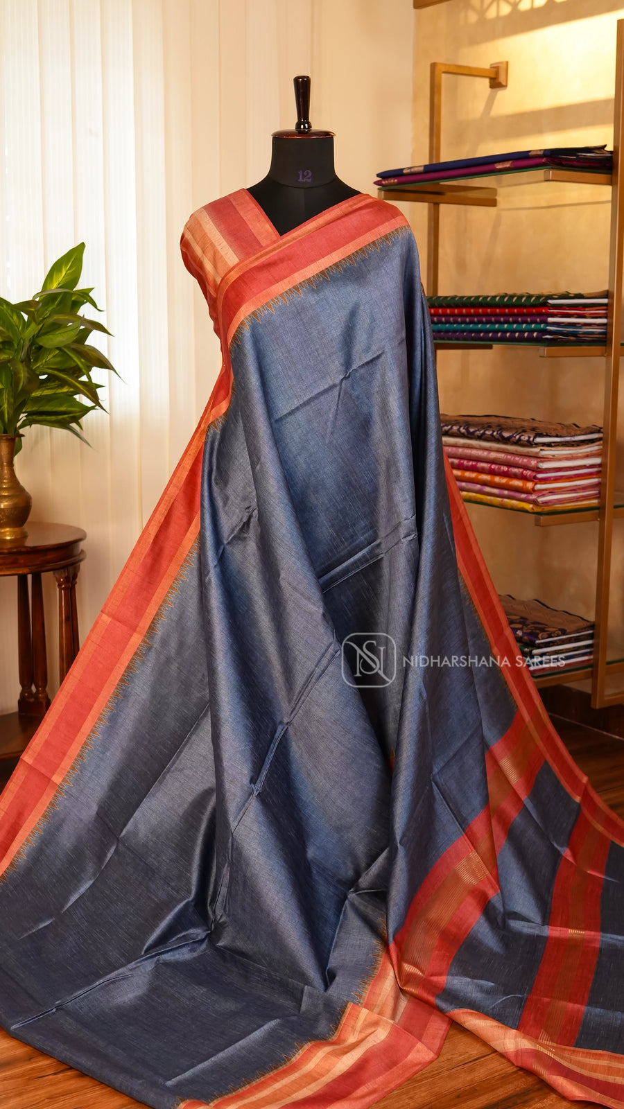 Semi Tussar Silk With Zariless Concept