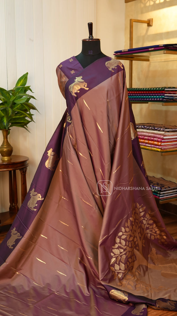 Semi Soft Silk With Cow Weaving Concept