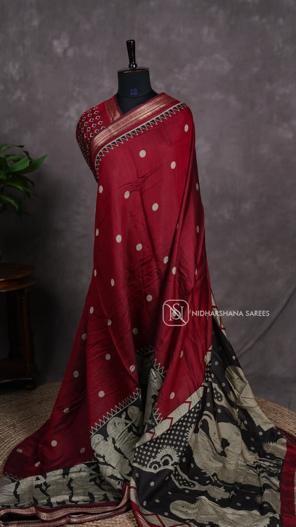 Viscose Cotton With Zari Border