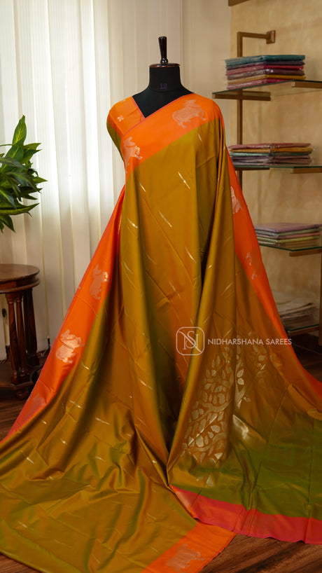 Semi Soft Silk With Cow Weaving Concept