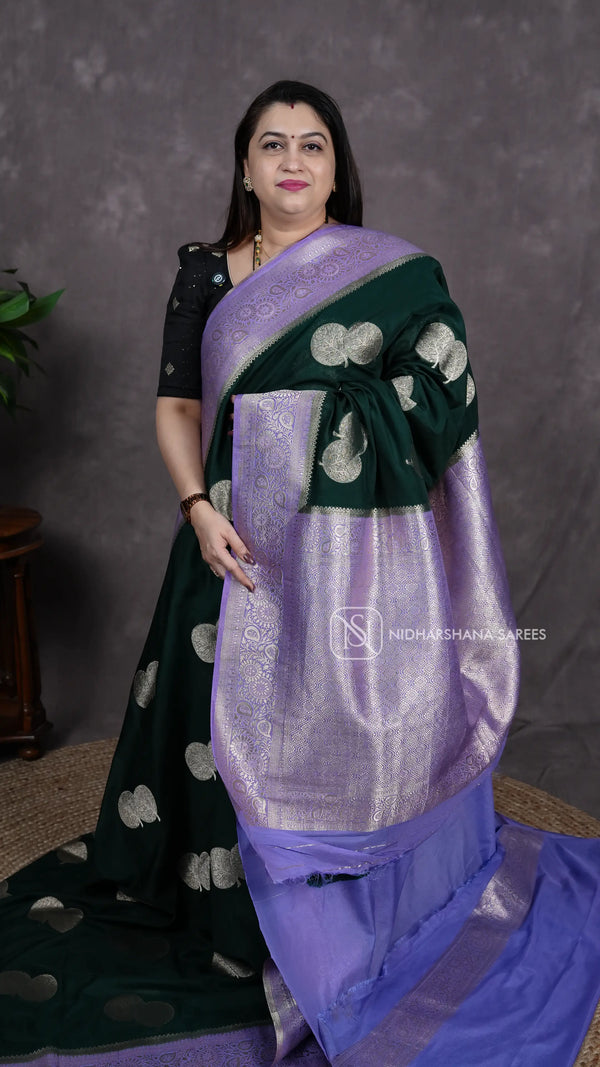 Semi Crepe Silk With Silver Zari Weaving Concept