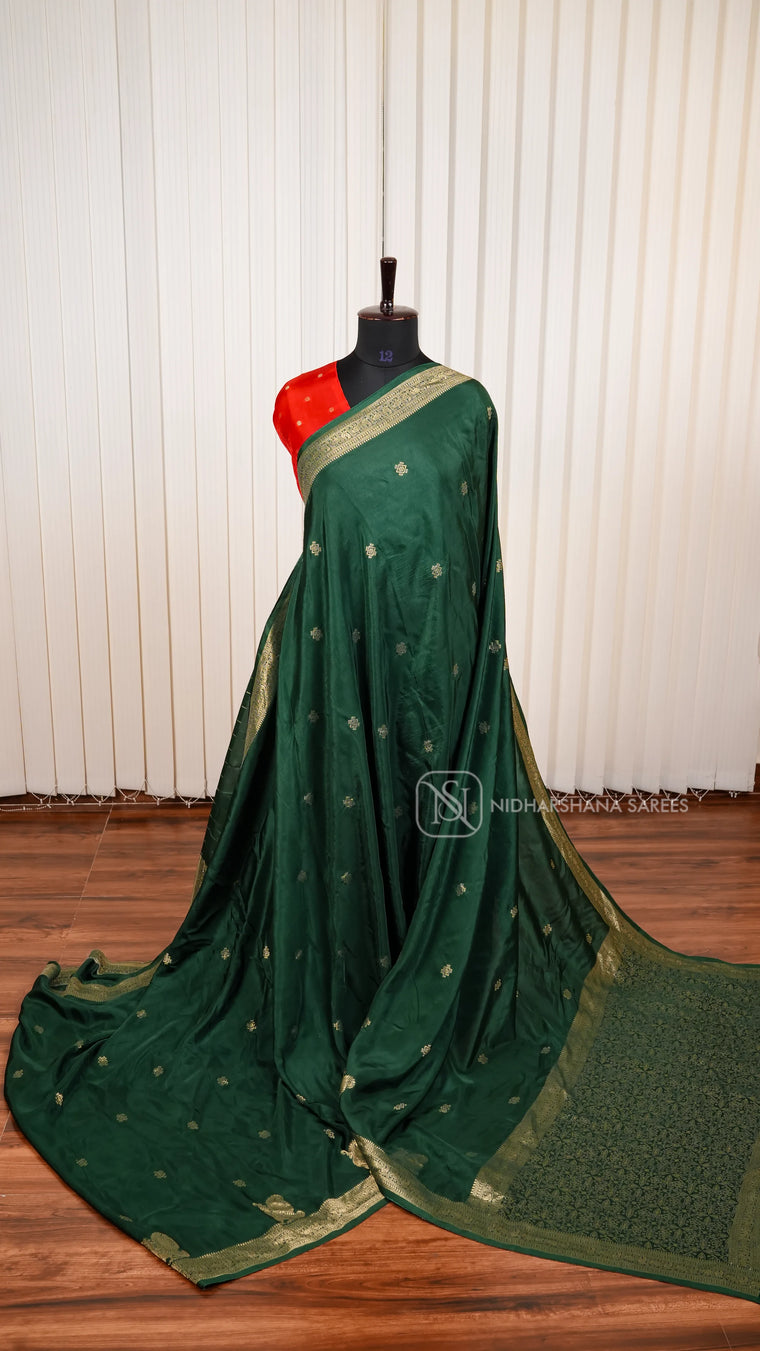 Pure Viscose Saree With Matte Zari Butta And Annam Motif Skirting Border