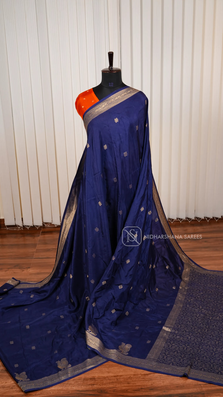 Pure Viscose Saree With Matte Zari Butta And Annam Motif Skirting Border