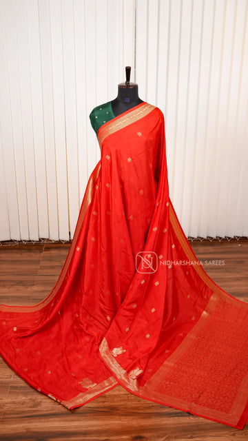 Pure Viscose Saree With Matte Zari Butta And Annam Motif Skirting Borde