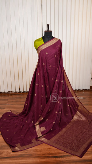 Pure Viscose Saree With Matte Zari Butta And Annam Motif Skirting Border