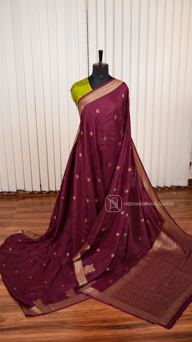 Pure Viscose Saree With Matte Zari Butta And Annam Motif Skirting Border