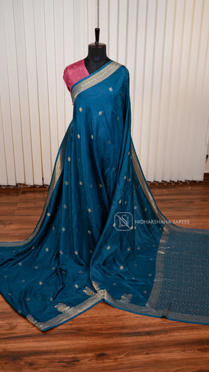 Pure Viscose Saree With Matte Zari Butta And Annam Motif Skirting Border