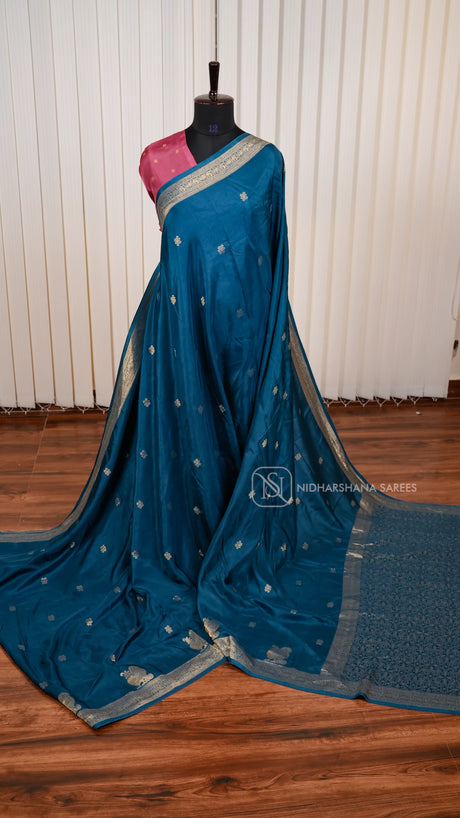 Pure Viscose Saree With Matte Zari Butta And Annam Motif Skirting Border