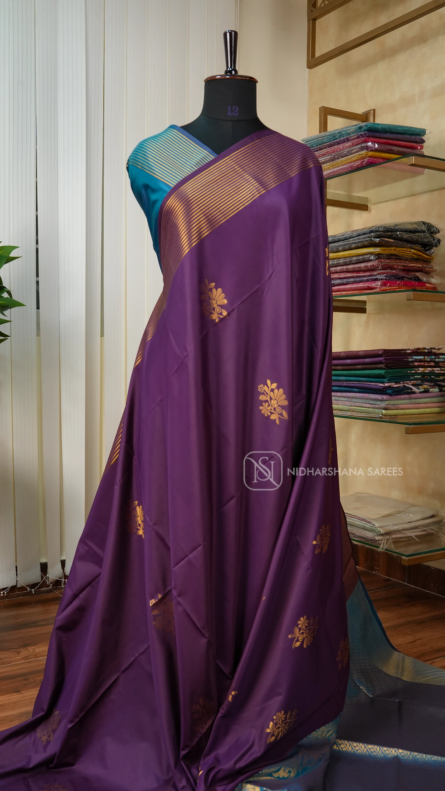 Semi Soft Silk With Floral Zari Butta