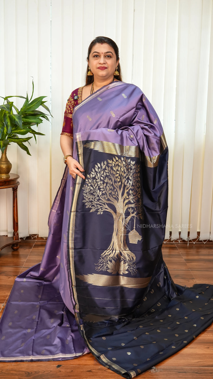 Semi Soft Silk with Zari Butta And Chit Zari Border