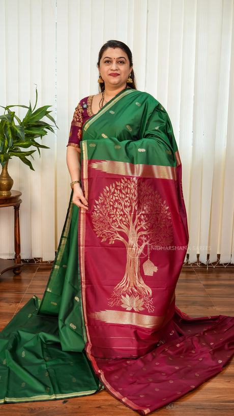 Semi Soft Silk with Zari Butta And Chit Zari Border
