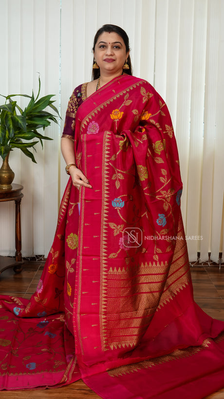 Pure Viscose Silk With Floral Woven Concept