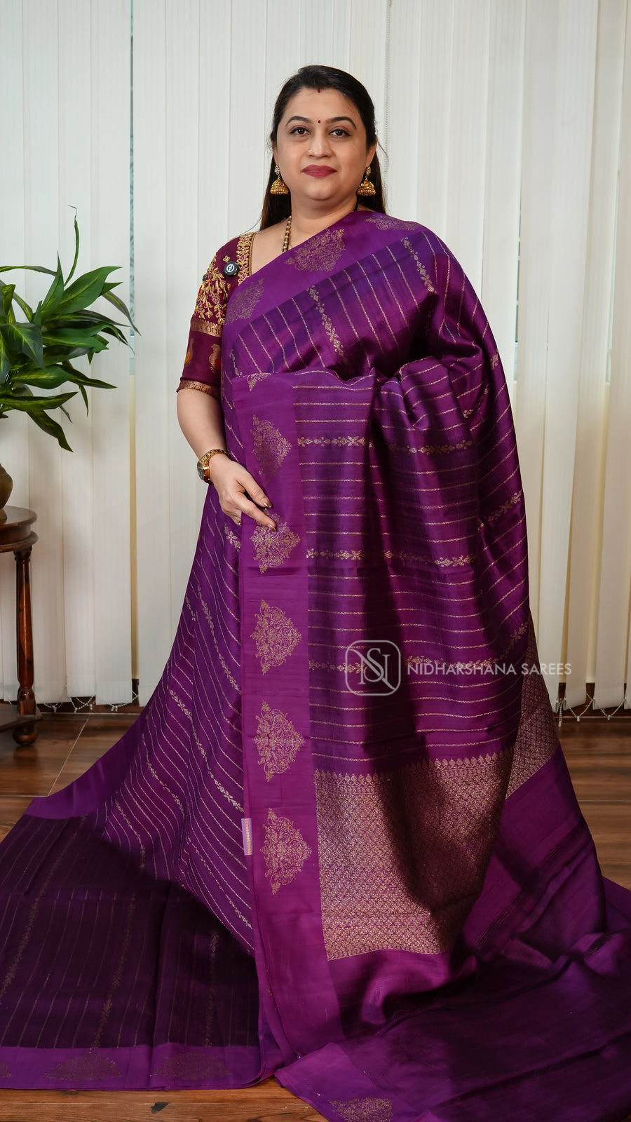 Pure Raw Silk With Antic Zari Concept