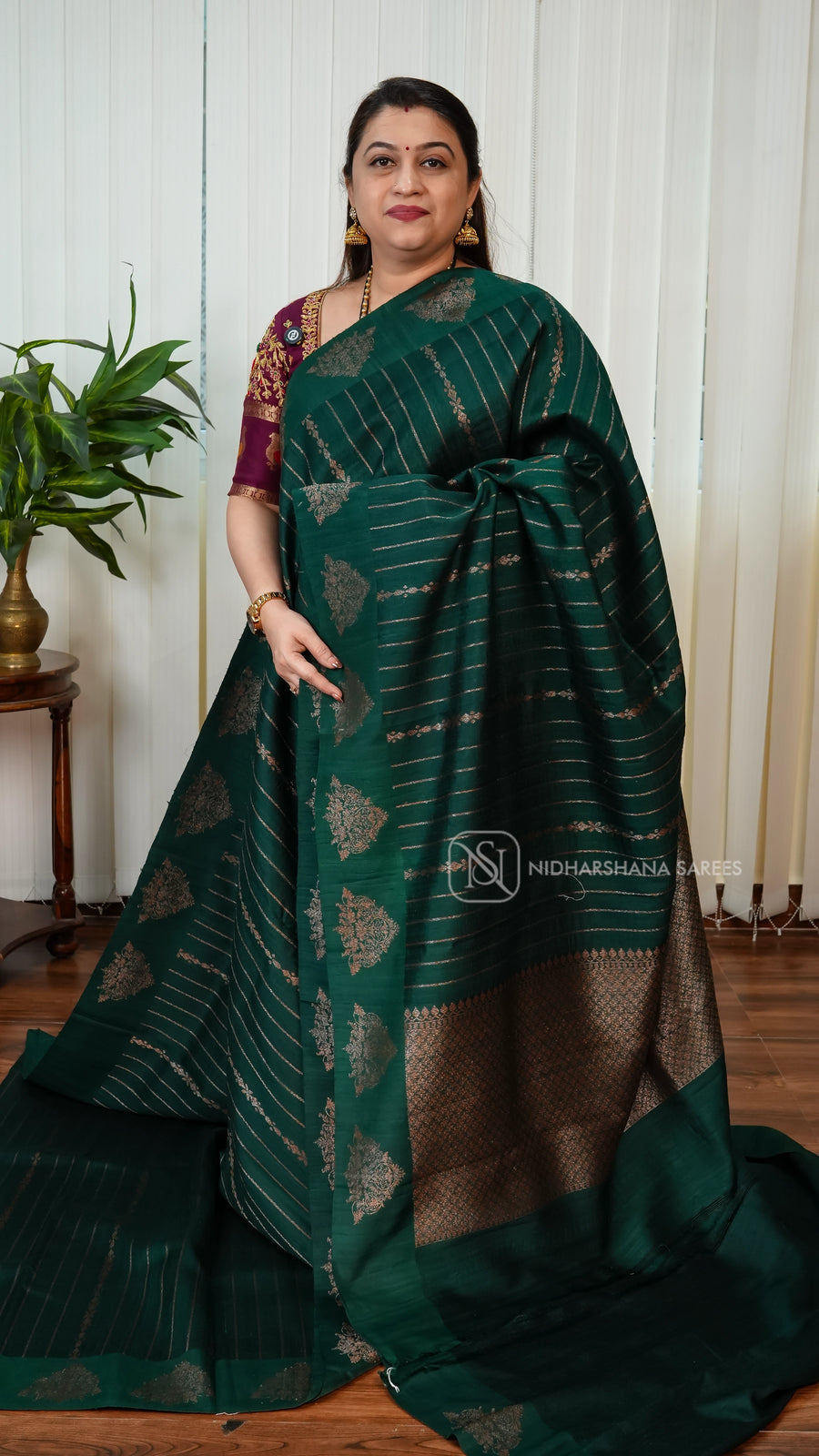Pure Raw Silk With Antic Zari Concept
