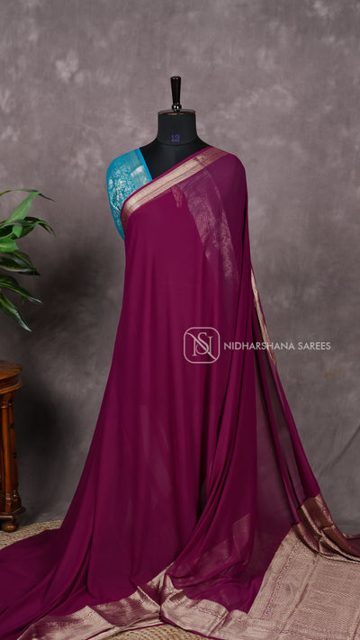 Chiffon Georgette With Zari Border